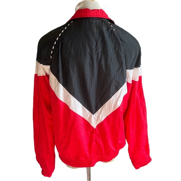 VINTAGE 90s Retro Basketball Red Track Jacket Amanda Smith Sport Petite Large - Picture 6 of 7